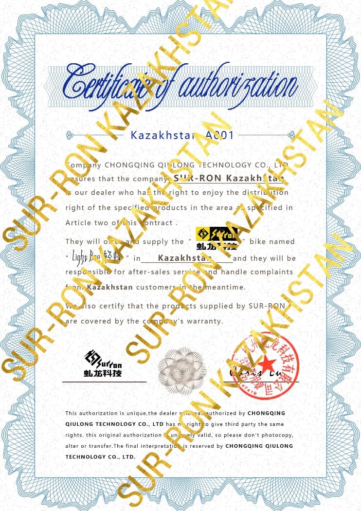 SUR-RON Kazakhstan сертификат